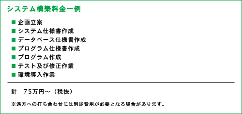 システム構築料金一例